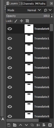 part of the Layers box showing thumbnails of the layer contents