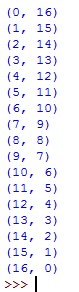 coordinates for a diagonal