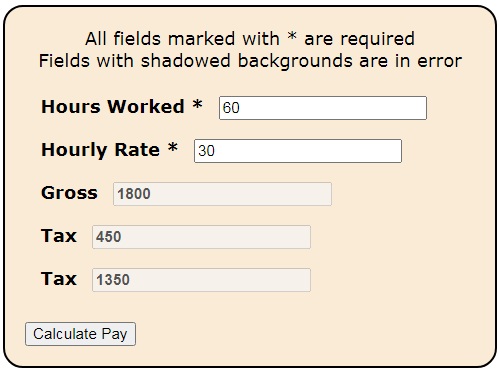 Form based on the html and css codes above